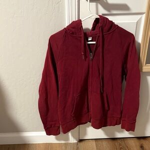Uniqlo Burgundy Zip-Up Hoodie